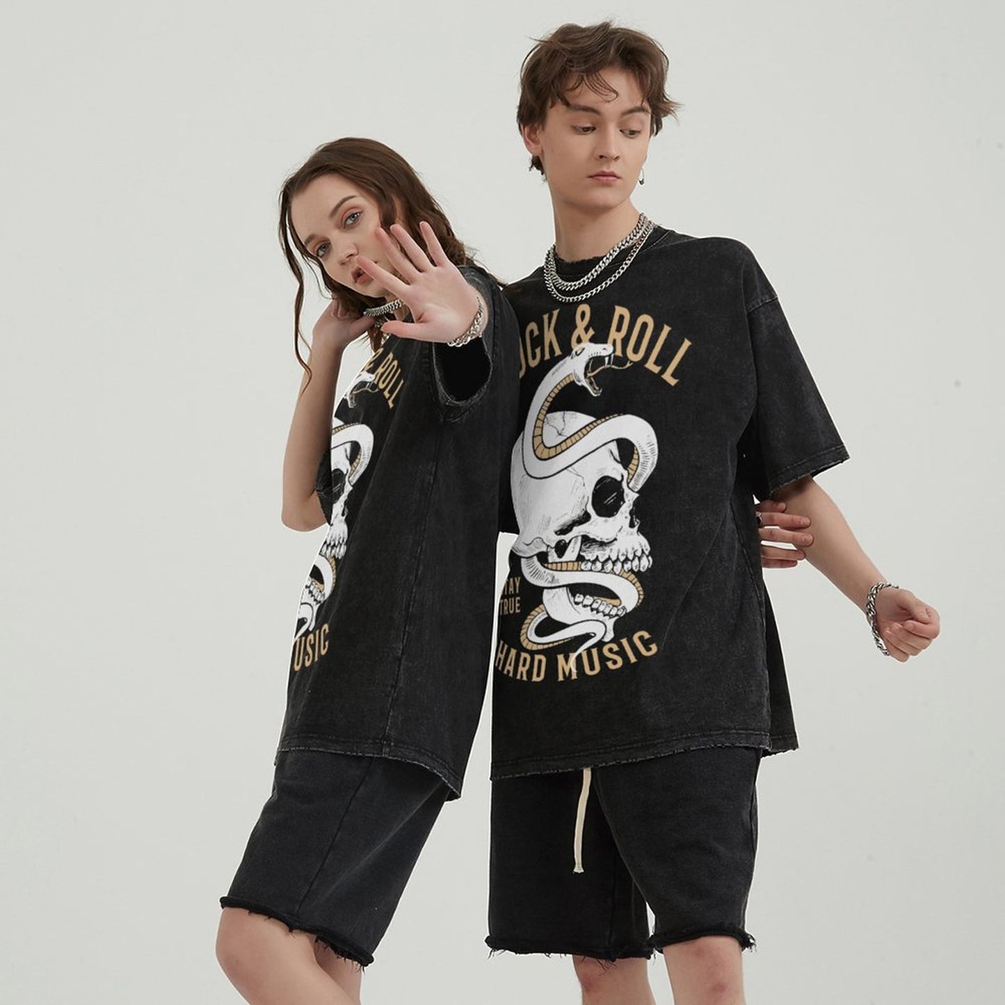 Unisex Vintage Solid Wash T-Shirts 2305101597