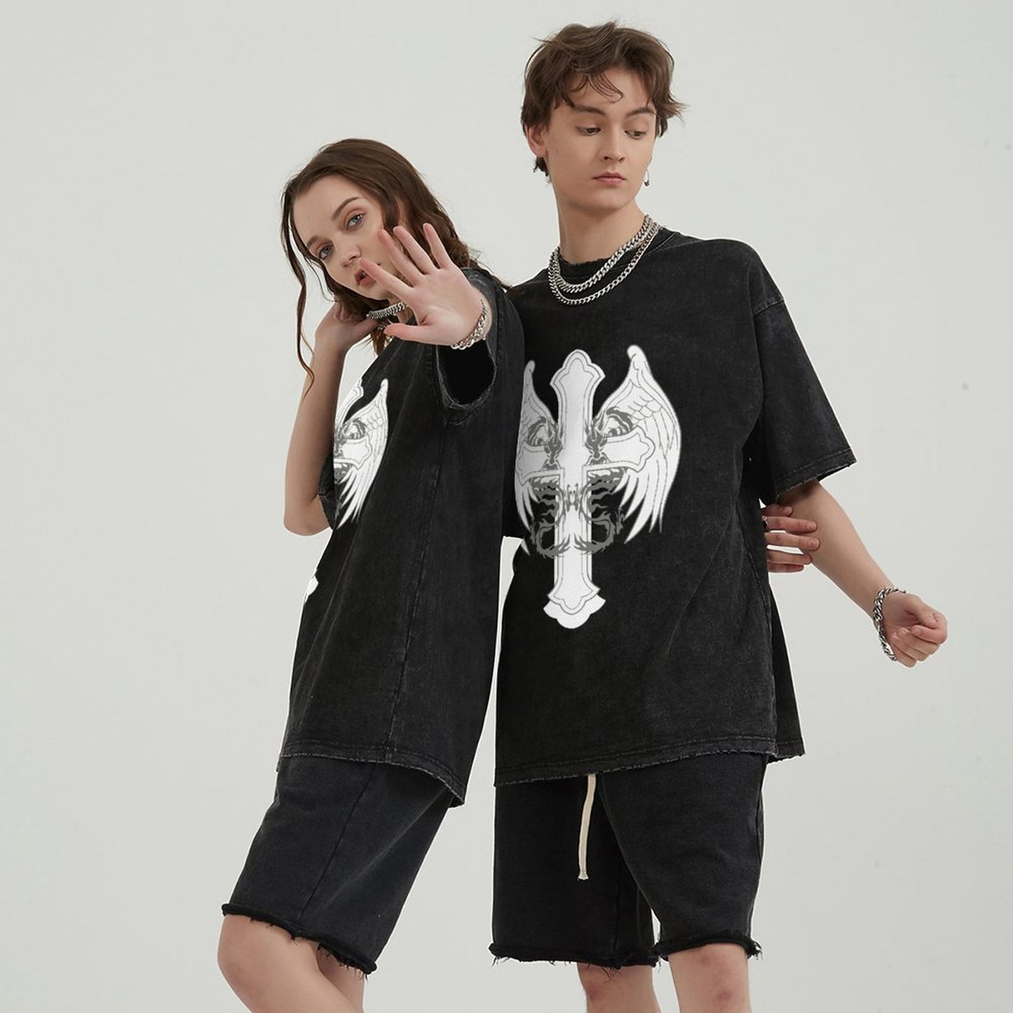Unisex Vintage Solid Wash T-Shirts 2305102836