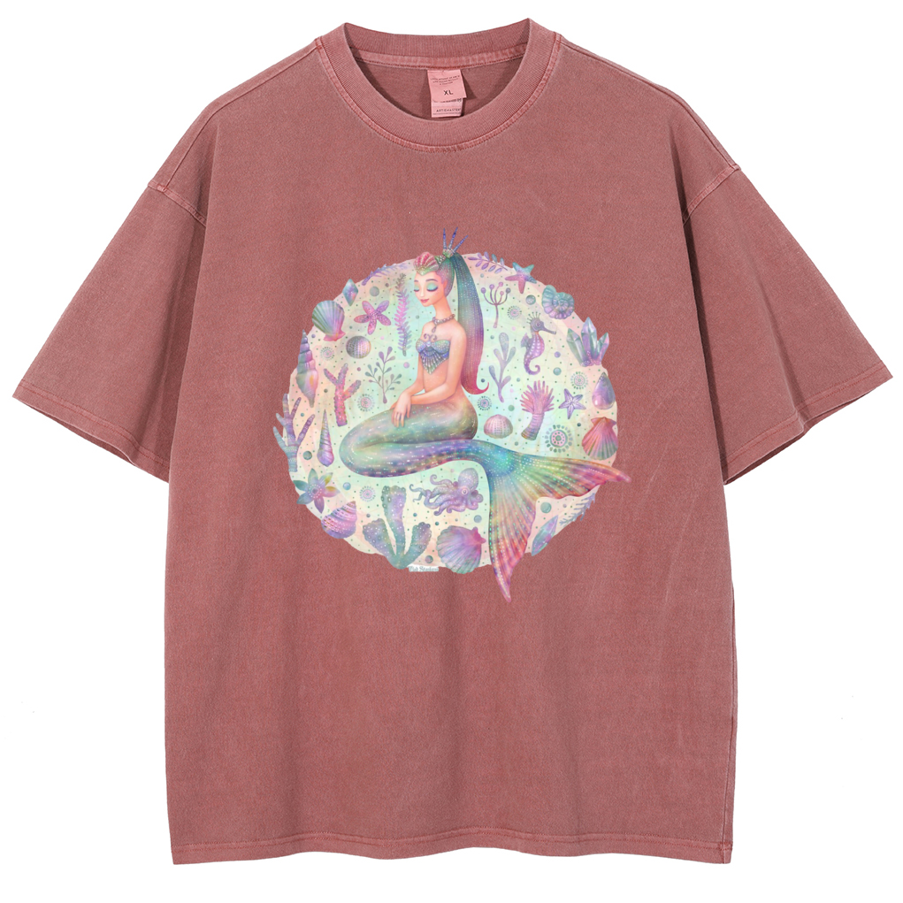 Mens Cotton Wash Solid T-Shirts Oversized Unisex Short Sleeve Streetwear Rap Hip Hop Basic Tee Tops
