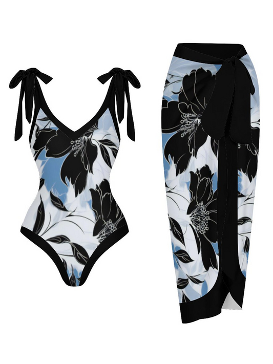 Casual Printed One Piece Swimsuit And Cover Up 2306101648