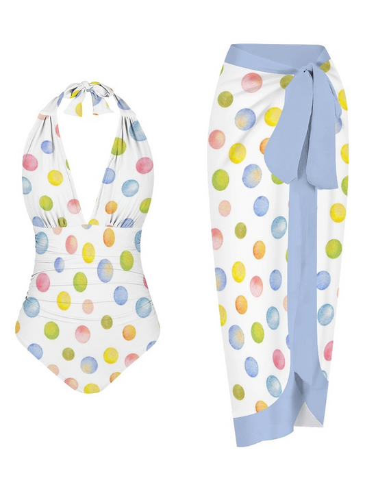 Casual Printed One Piece Swimsuit And Cover Up 2306103126