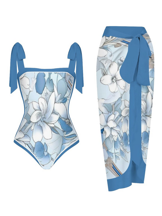 Fashion Printed One Piece Swimsuit And Cover Up 2306103045