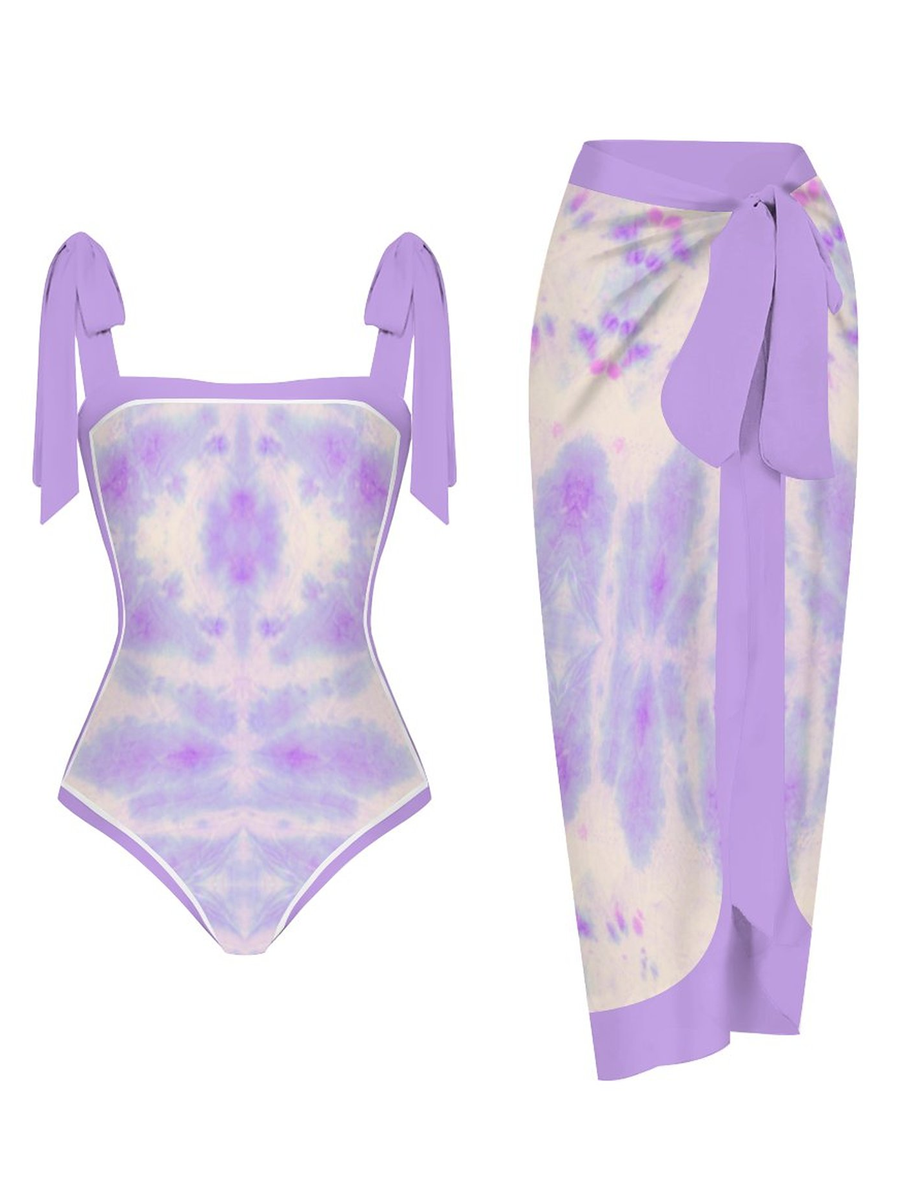 Fashion Printed One Piece Swimsuit And Cover Up 2306102701