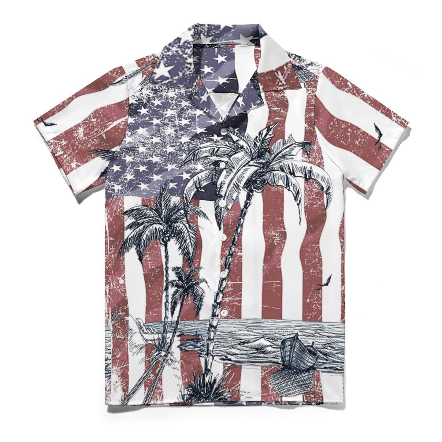 Men's Hawaiian Print Casual Shirt 2304107102