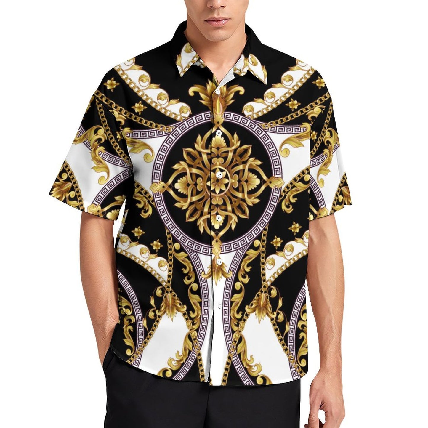Men's Fashion Casual Printed Short Sleeve Shirts 2306101338