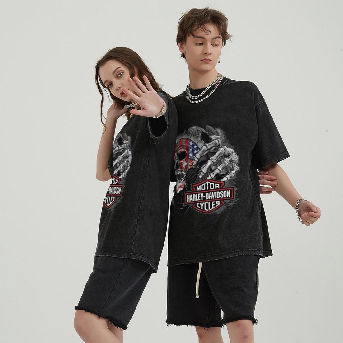 Unisex Vintage Solid Wash T-Shirts 2305104094