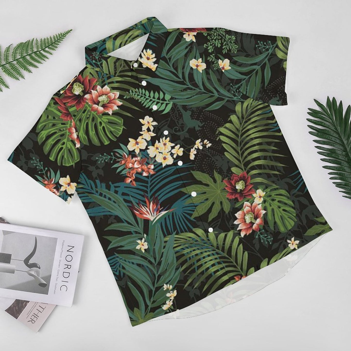Men's Hawaiian Print Resort Shirt 2305101469