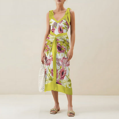Casual Printed One-Piece Swimsuit And Cover Up 2305102410