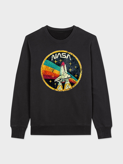 Unisex Round Neck Casual Printed Long Sleeve Sweatshirt