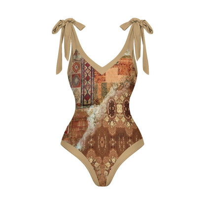 Casual Printed One-Piece Swimsuit And Cover Up 2305102834