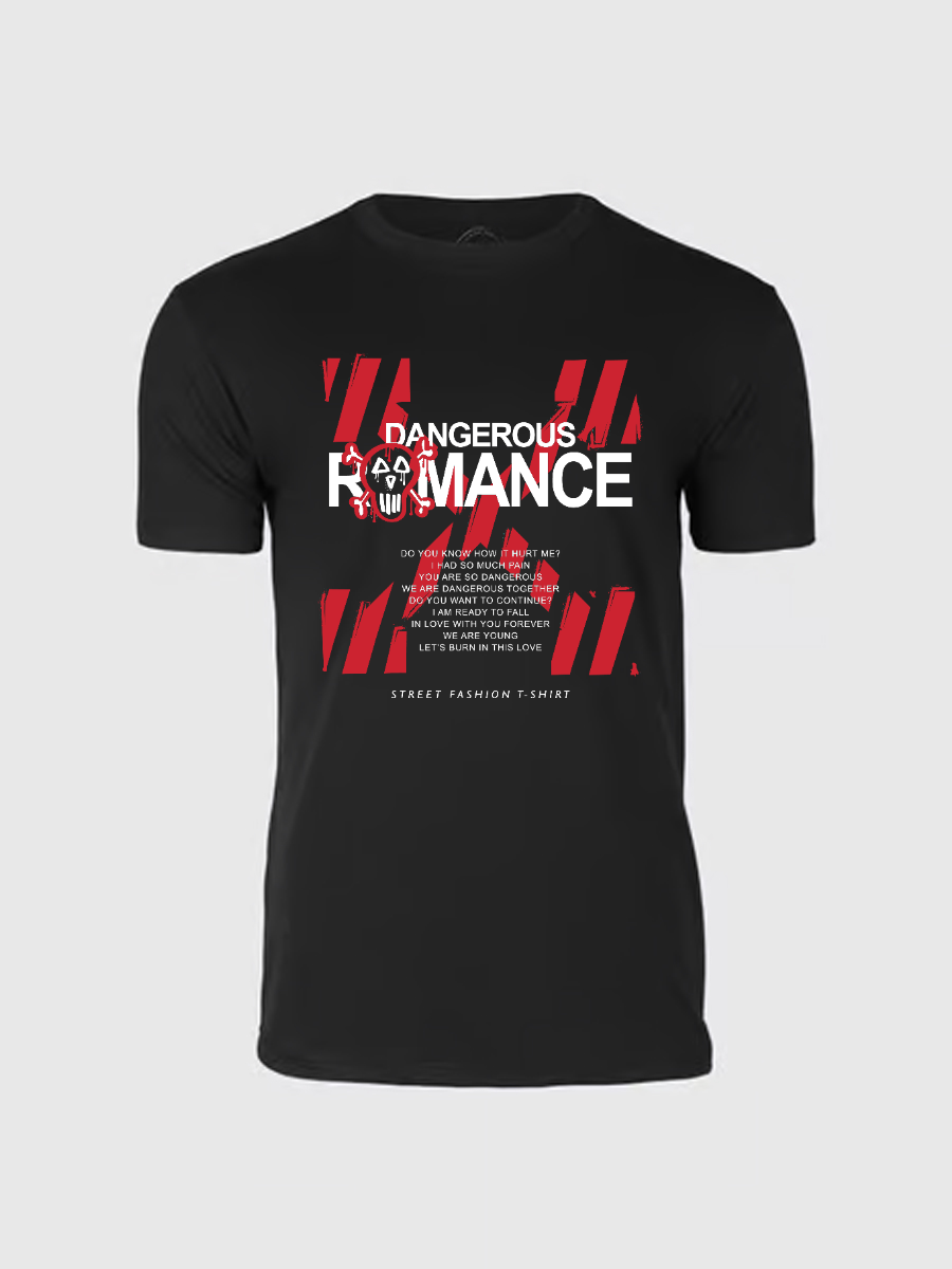 Men's Letter Casual Printed Round Neck Short Sleeve T-Shirt