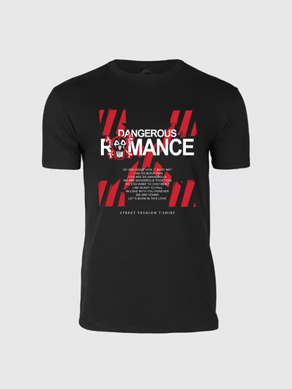 Men's Letter Casual Printed Round Neck Short Sleeve T-Shirt