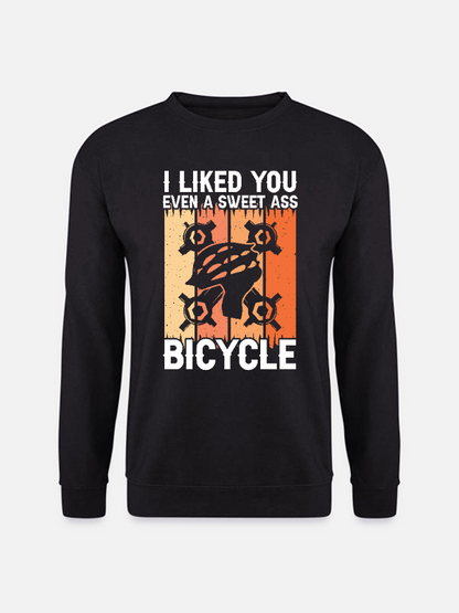 Unisex Round Neck Casual Bicycle Printed Long Sleeve Sweatshirt