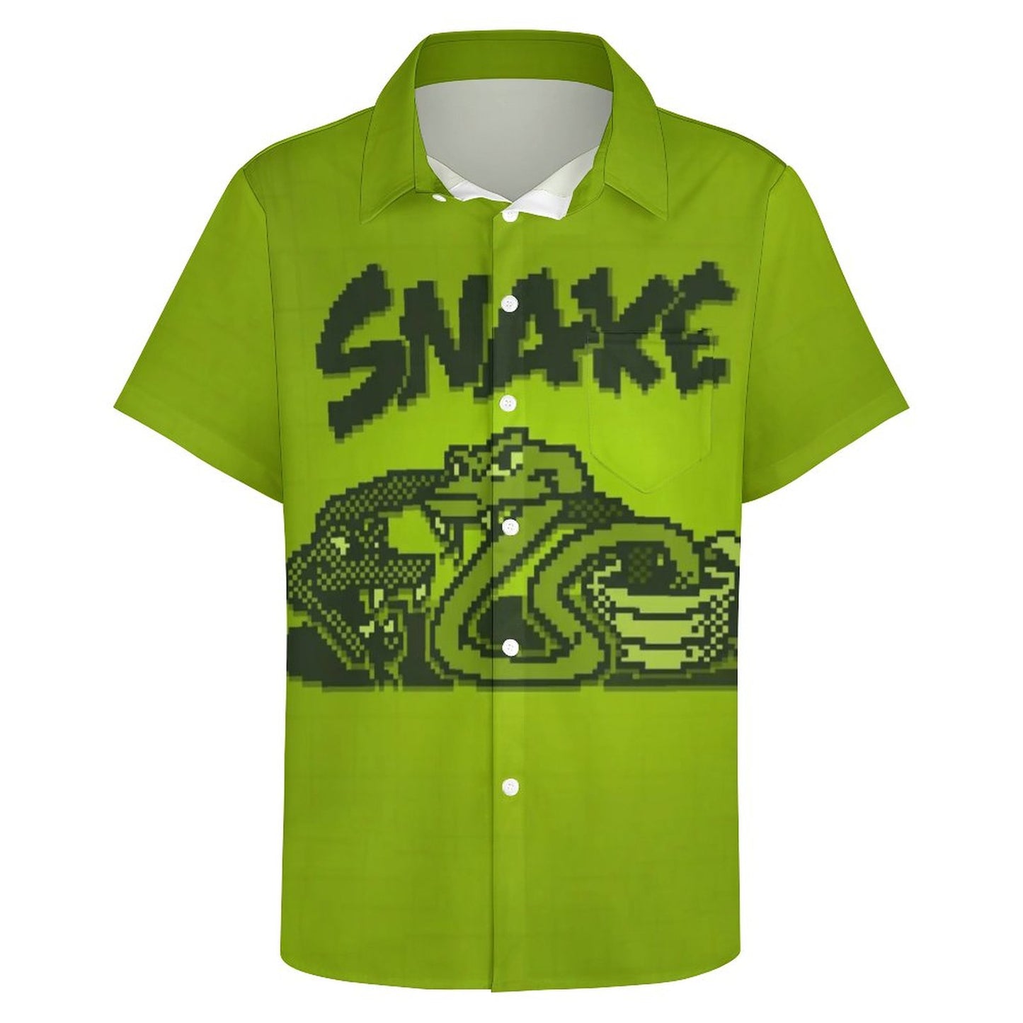 Men's Snake Print Casual Short Sleeve Shirt 2306102380