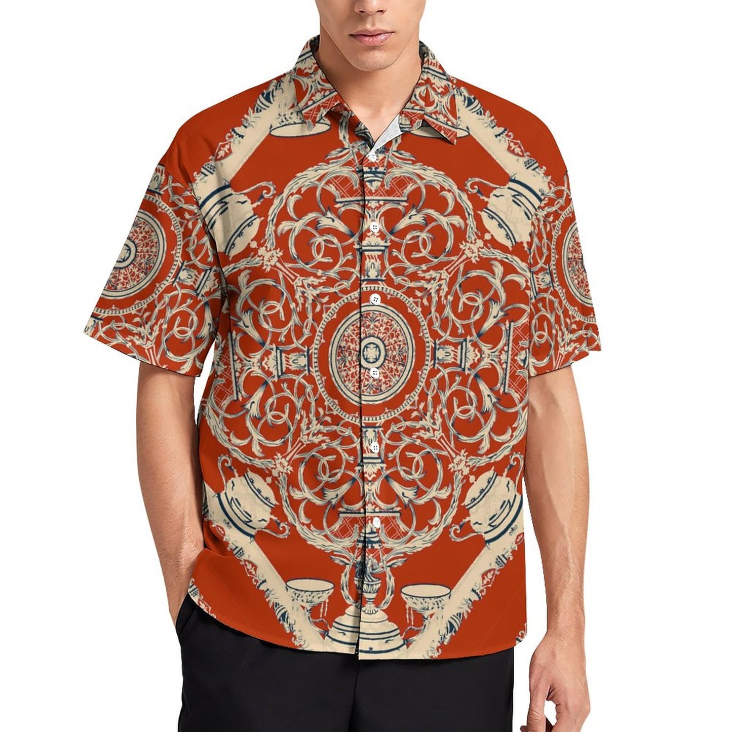 Men's Fashion Casual Printed Short Sleeve Shirts 2306101073