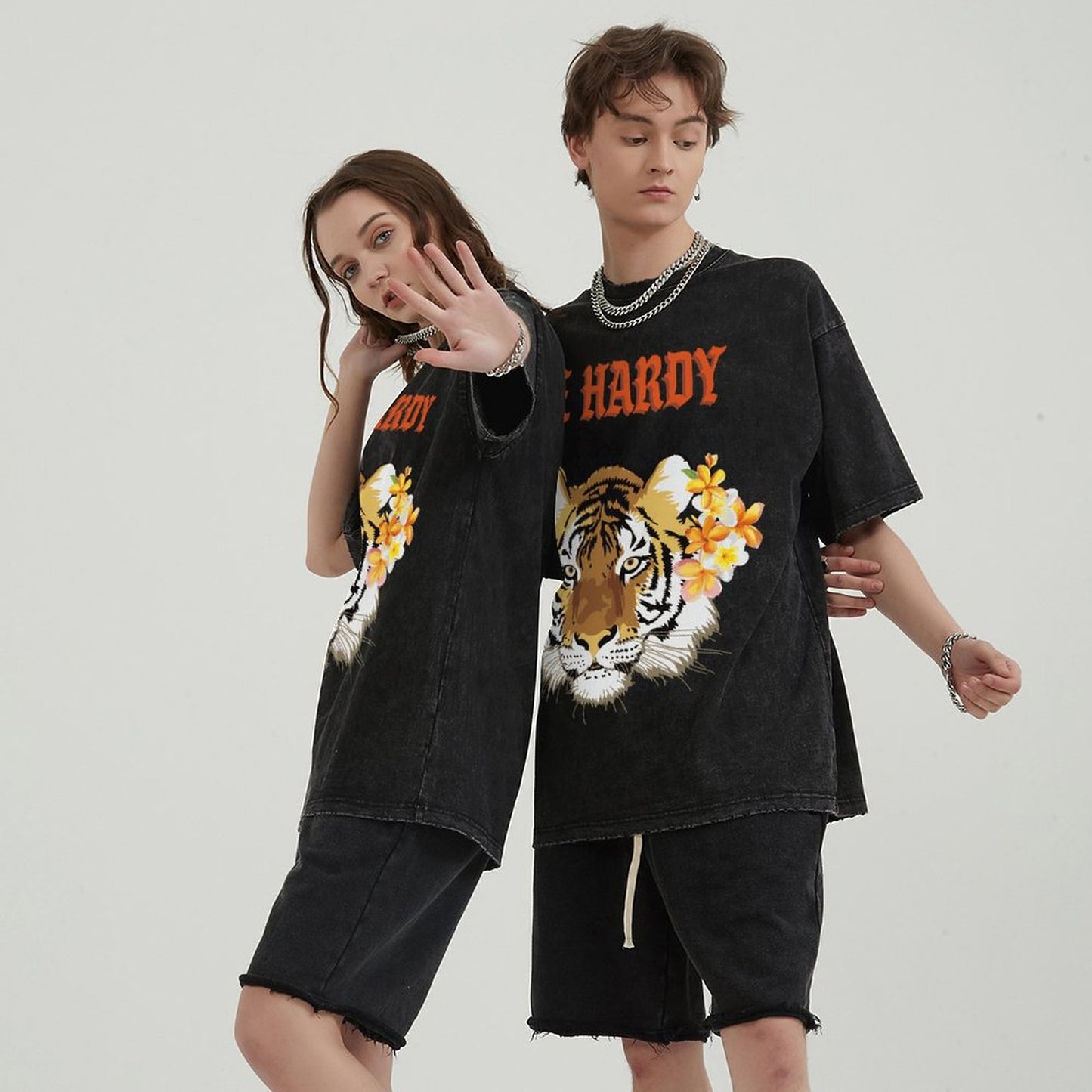 Mens Cotton Wash Solid T-Shirts Oversized Unisex Short Sleeve Streetwear Rap Hip Hop Basic Tee Tops 2305101620