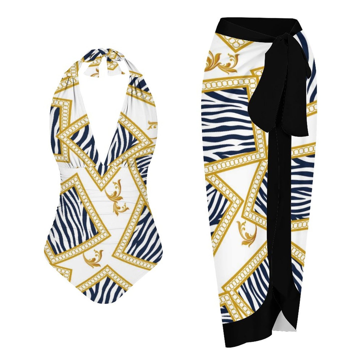 Casual Printed One Piece Swimsuit And Cover Up 2306101941