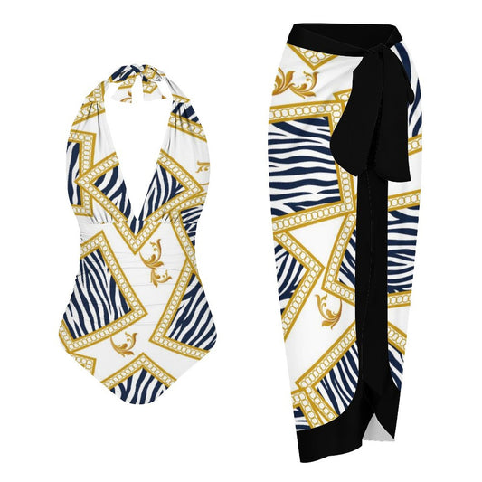 Casual Printed One Piece Swimsuit And Cover Up 2306101941