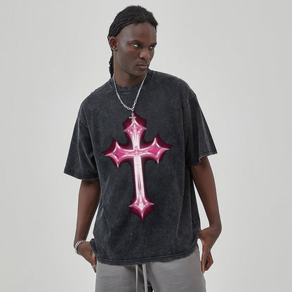 Unisex Vintage Solid Wash T-Shirts 2305103942