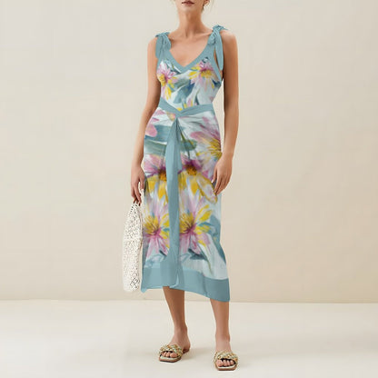 Casual Printed One-Piece Swimsuit And Cover Up 2305102489