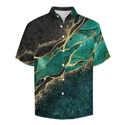 Men's Texture Print Vacation Hawaiian Shirt 2306104039