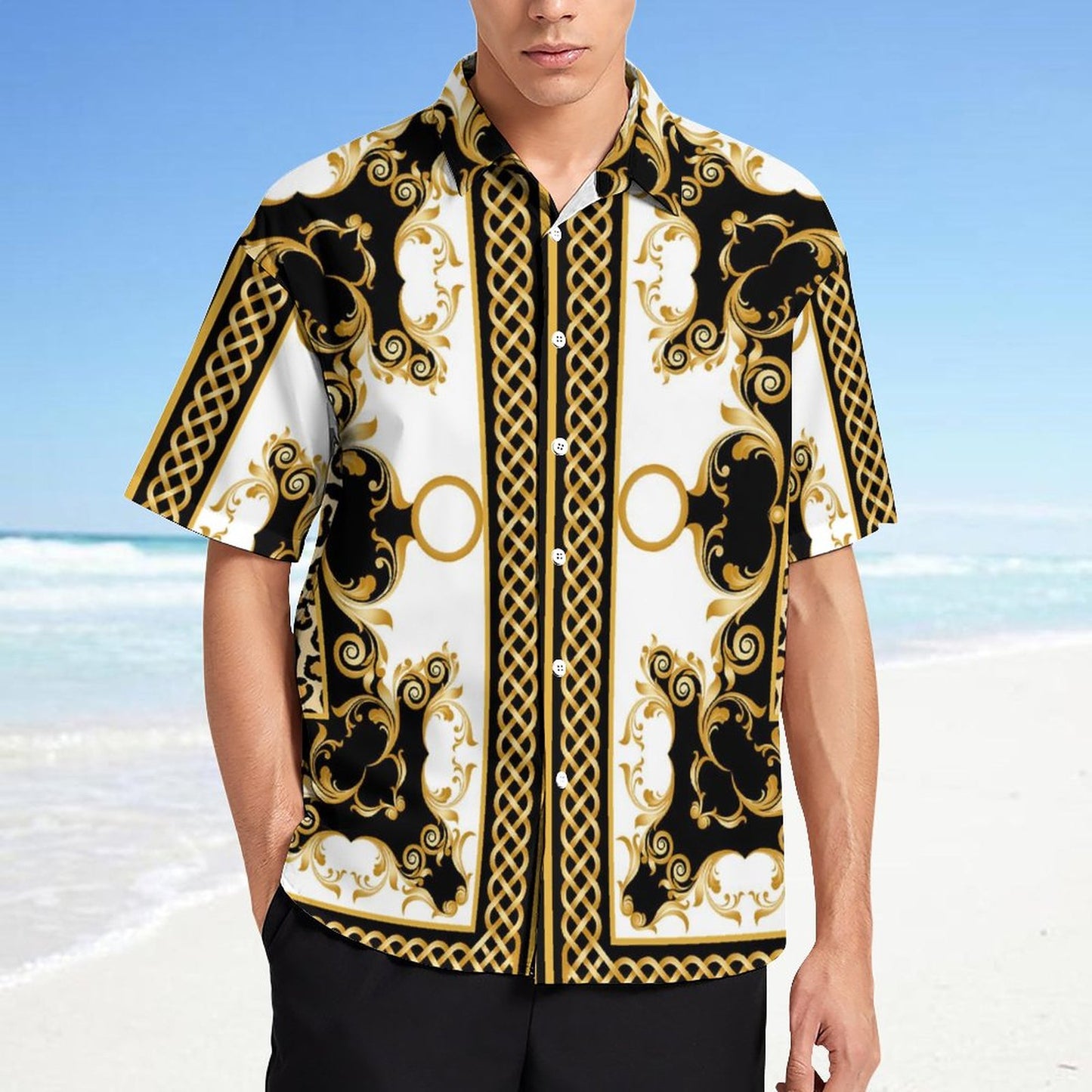 Men's Fashion Casual Printed Short Sleeve Shirts 2306100957