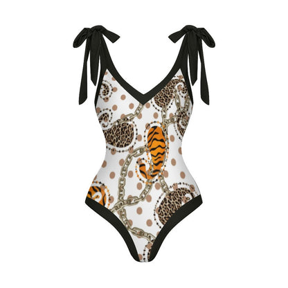 Casual Printed One-Piece Swimsuit And Cover Up 2305102880