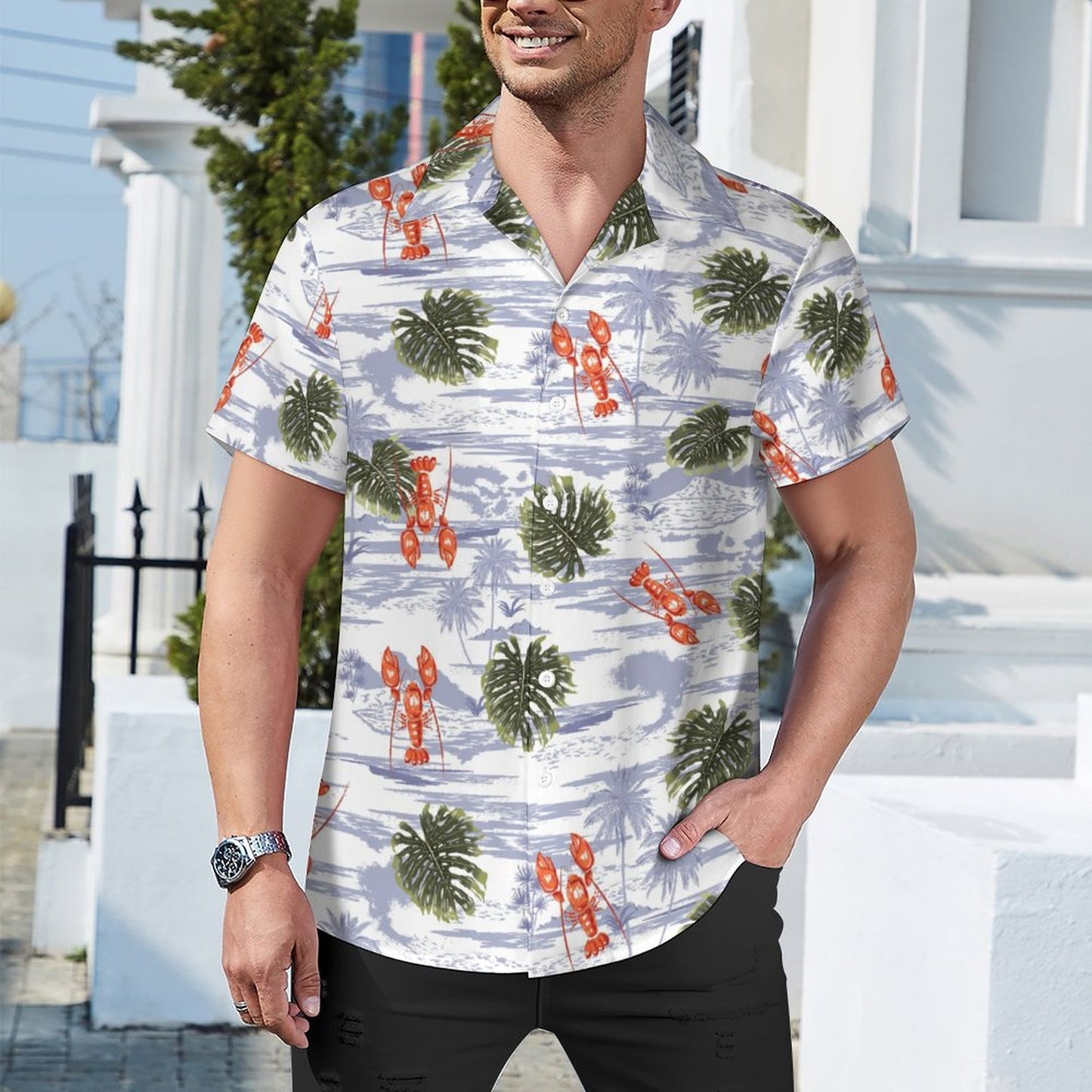 Men's Hawaiian Casual Short Sleeve Shirt 2305102296