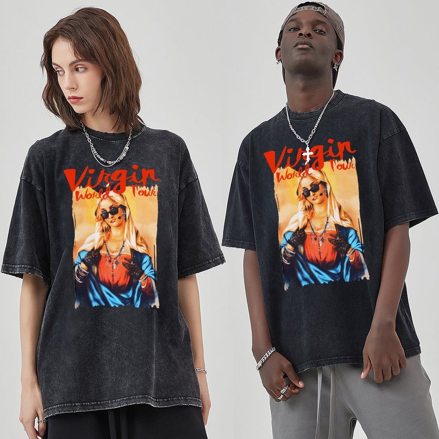 Unisex Vintage Solid Wash T-Shirts 2305102629