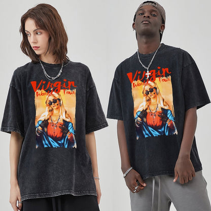 Unisex Vintage Solid Wash T-Shirts 2305102629
