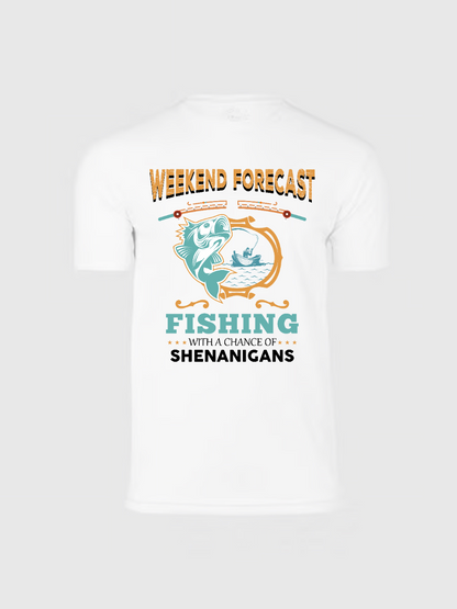 Men's Casual Fishing Printed Round Neck Short Sleeve T-Shirt