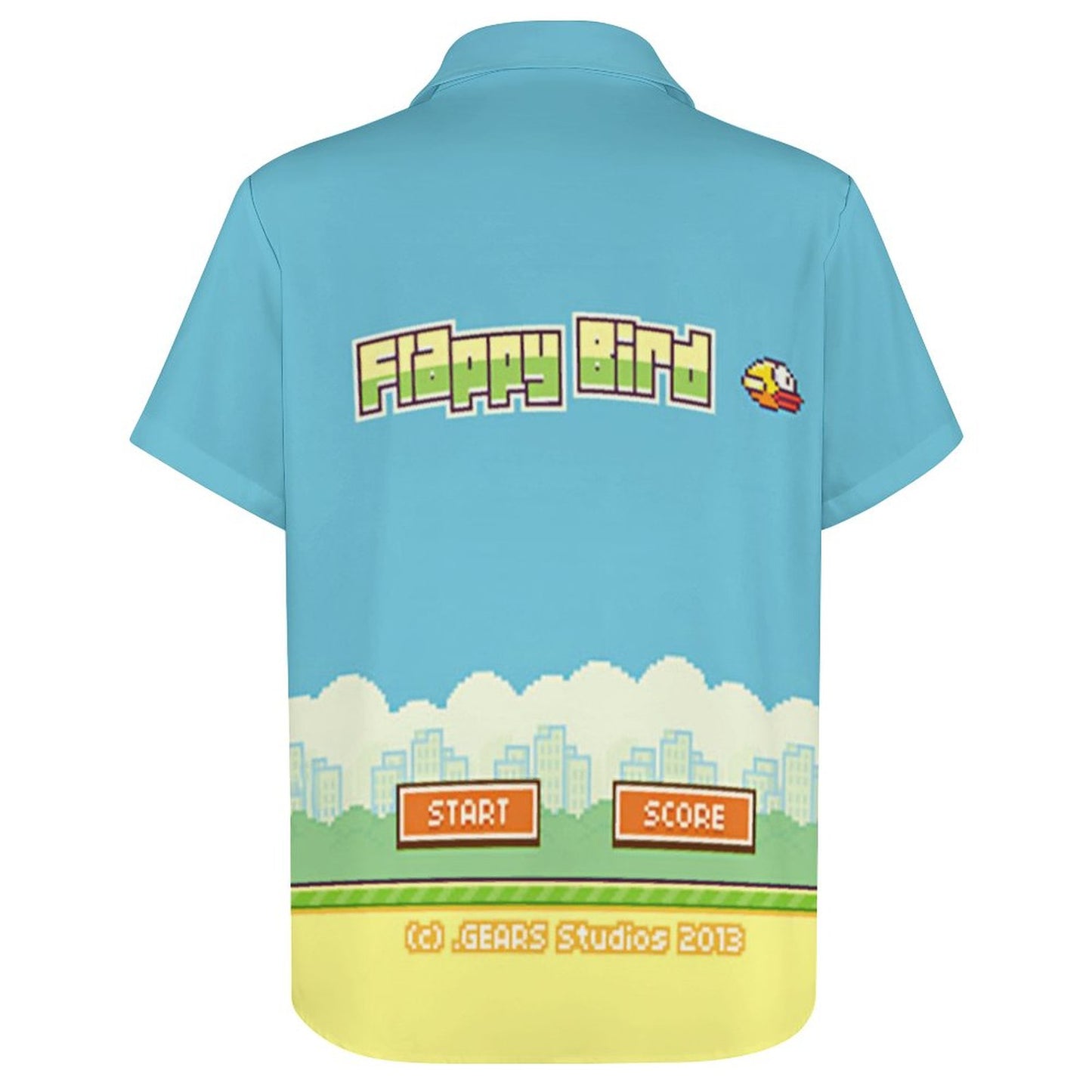 Men's Flappy Bird Print Casual Short Sleeve Shirt 2306102511