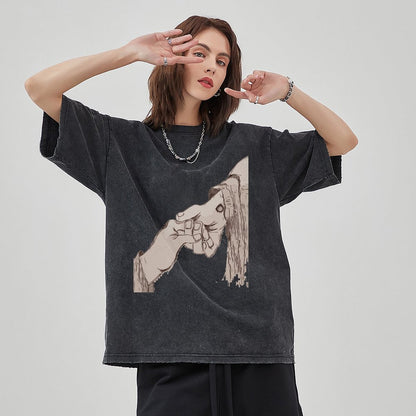 Unisex Vintage Solid Wash T-Shirts 2305103941