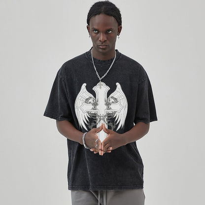 Unisex Vintage Solid Wash T-Shirts 2305102860