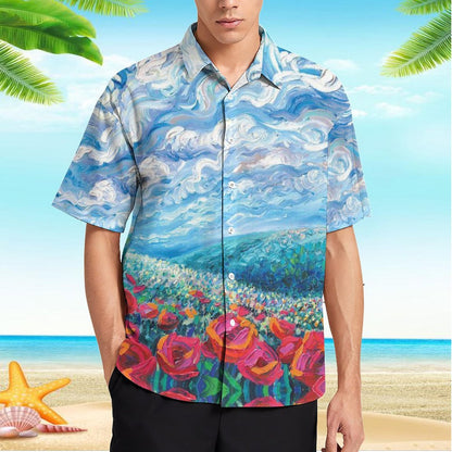 Men's Hawaiian Print Resort Shirt 2305101781