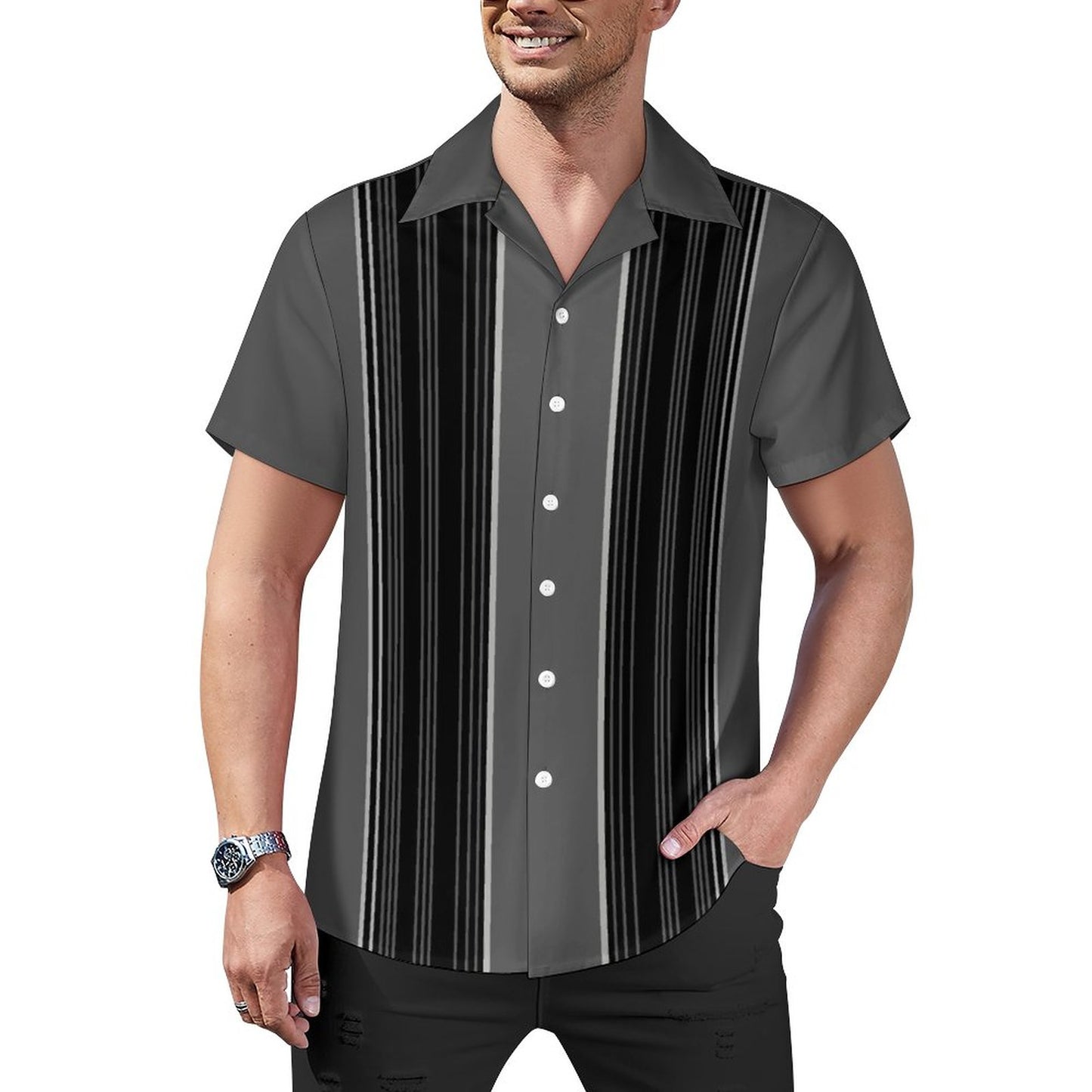 Men's Hawaiian Print Casual Shirt 2304105341