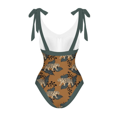 Casual Printed One-Piece Swimsuit And Cover Up 2305102867