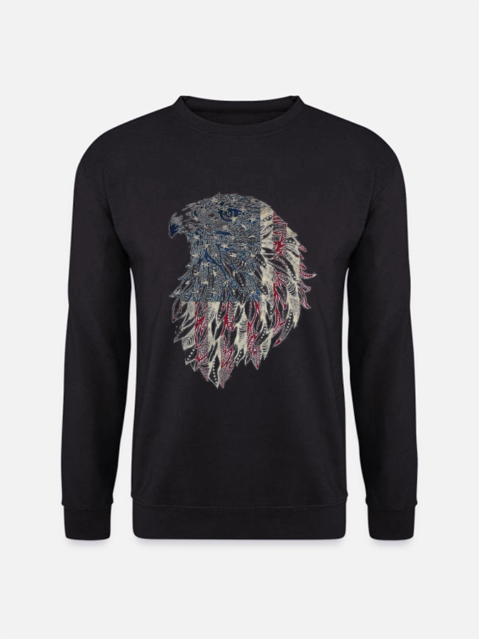 Unisex Round Neck Casual Printed Long Sleeve Sweatshirt