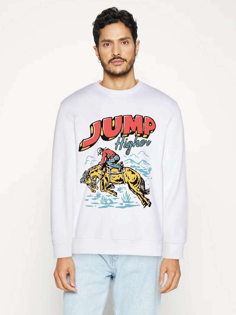 Men's Round Neck Casual Jump Printed Long Sleeve Sweatshirt