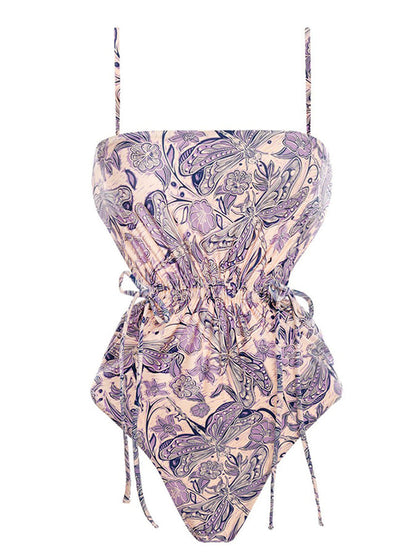 Fashion Print One Piece Swimsuit and Cover Up
