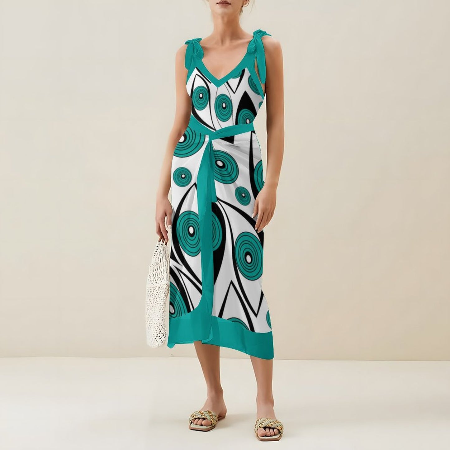 Casual Printed One-Piece Swimsuit And Cover Up 2305102471
