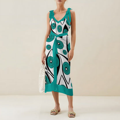 Casual Printed One-Piece Swimsuit And Cover Up 2305102471