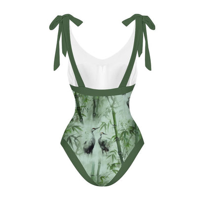 Casual Printed One-Piece Swimsuit And Cover Up 2305102452