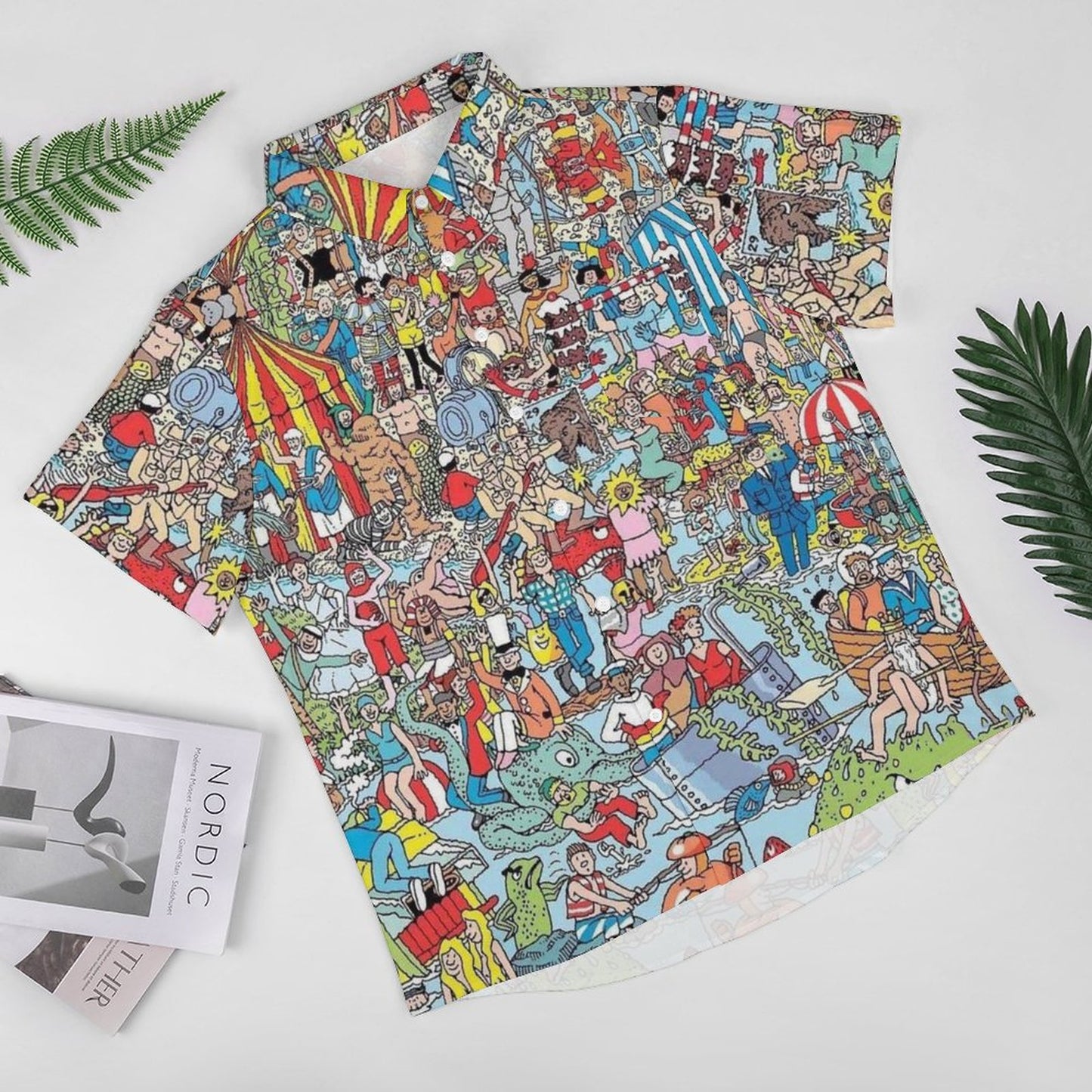 Men's Find Game Printed Casual Short Sleeve Shirt 2306102367