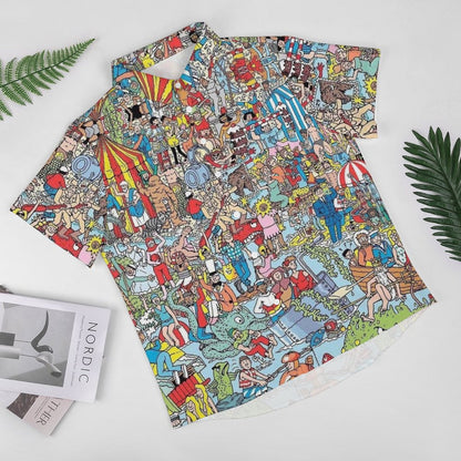 Men's Find Game Printed Casual Short Sleeve Shirt 2306102367