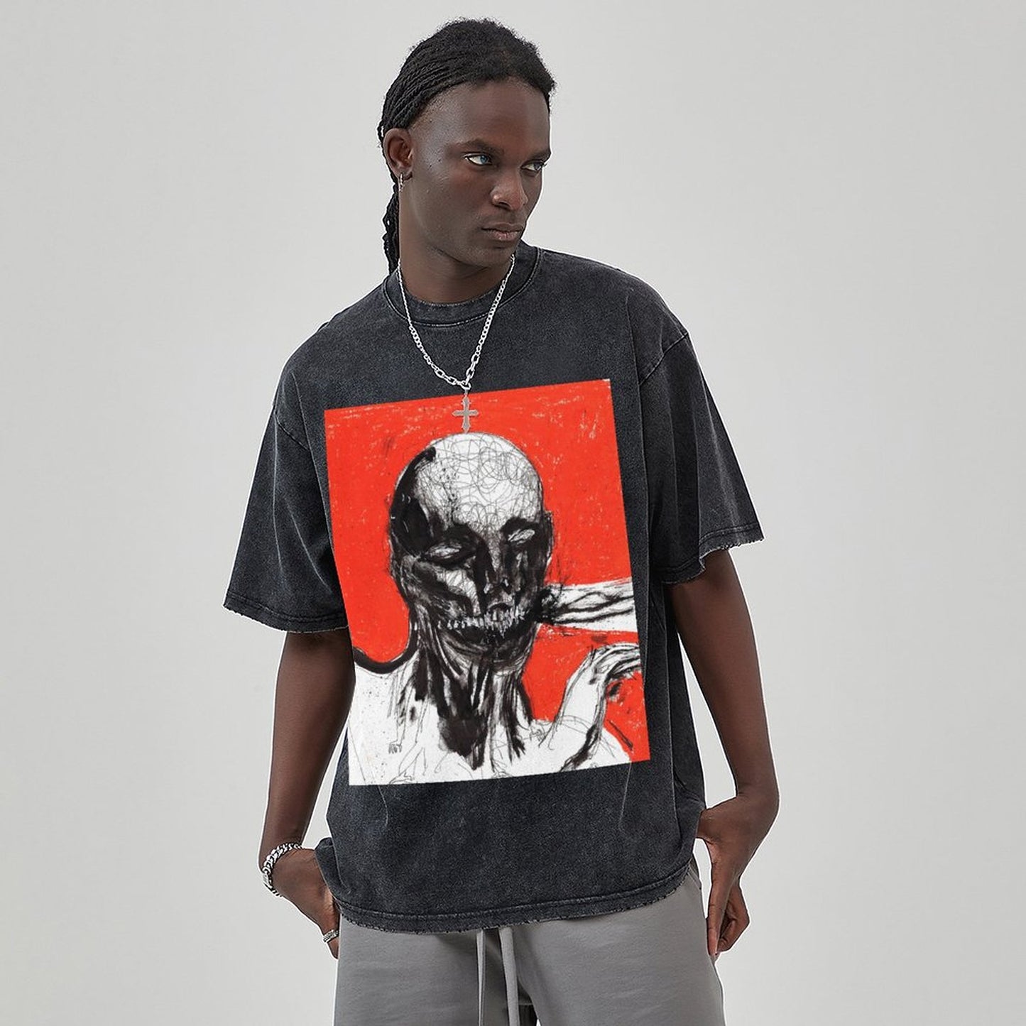 Unisex Vintage Solid Wash T-Shirts 2305104089