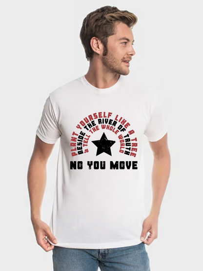 Men's Casual Marvel No You Move Printed Round Neck Short Sleeve T-Shirt