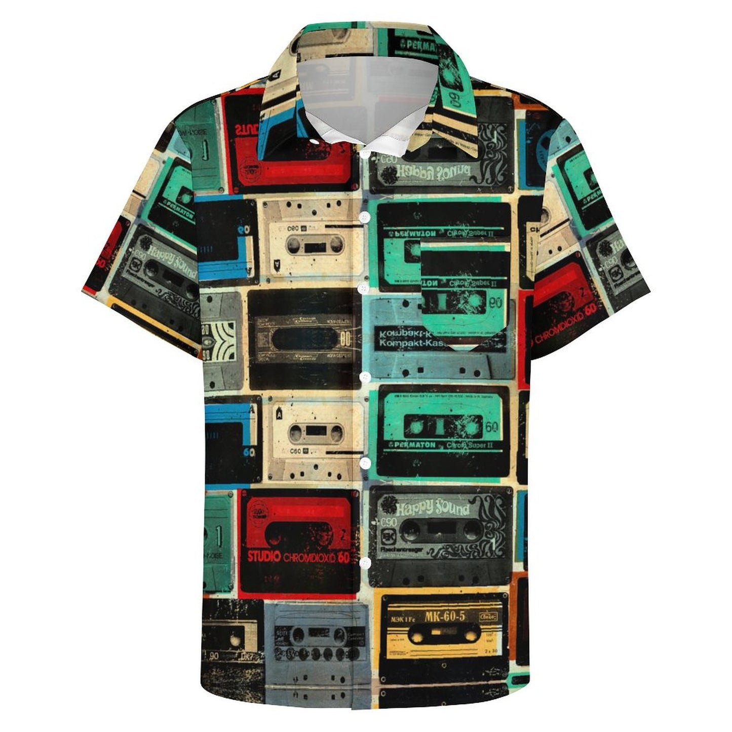 Men's Hawaiian Tape Print Vacation Shirt 2306101929