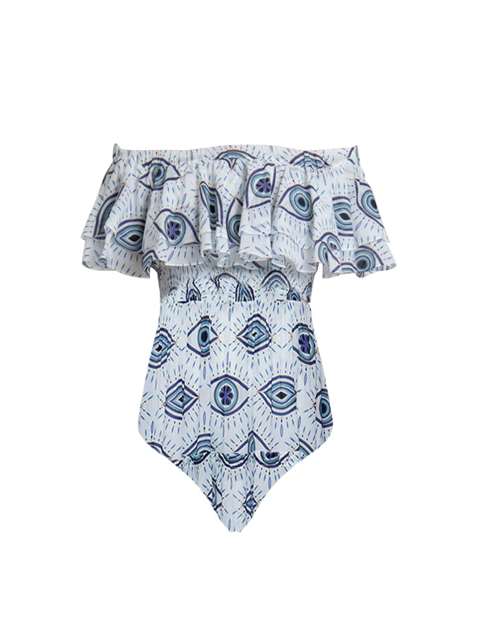 Eye printed swimsuit and cover Up