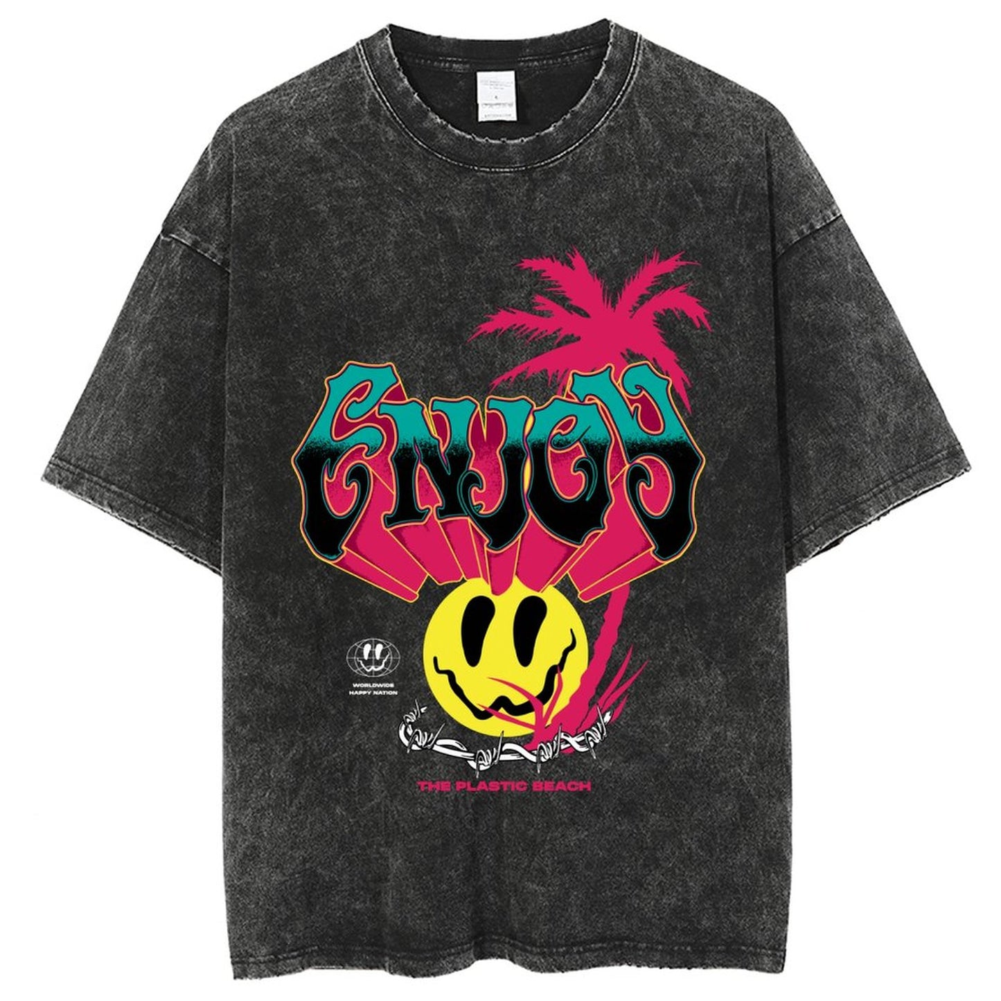 Unisex Vintage Solid Wash T-Shirts 2305101929